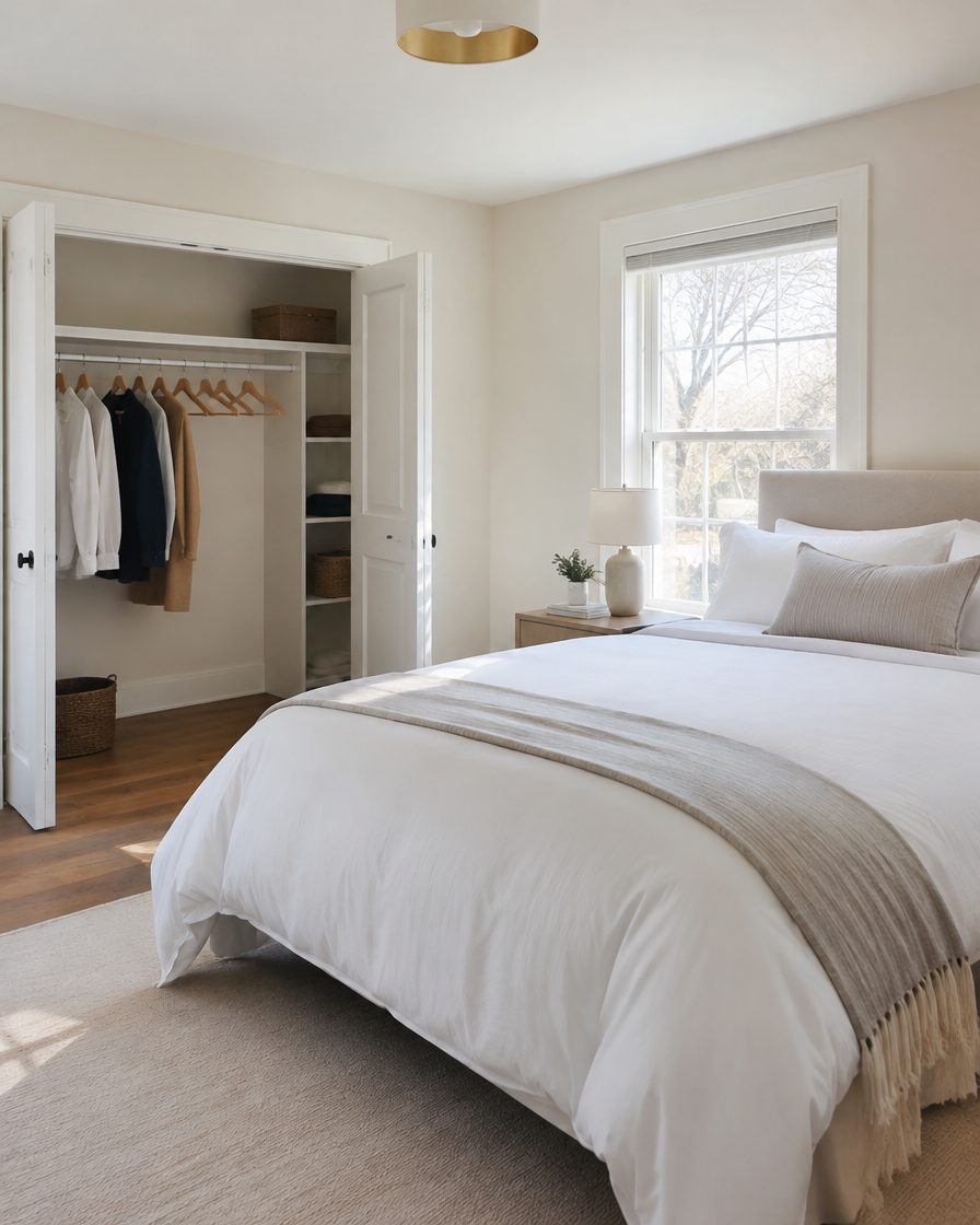 Clean, staged bedroom